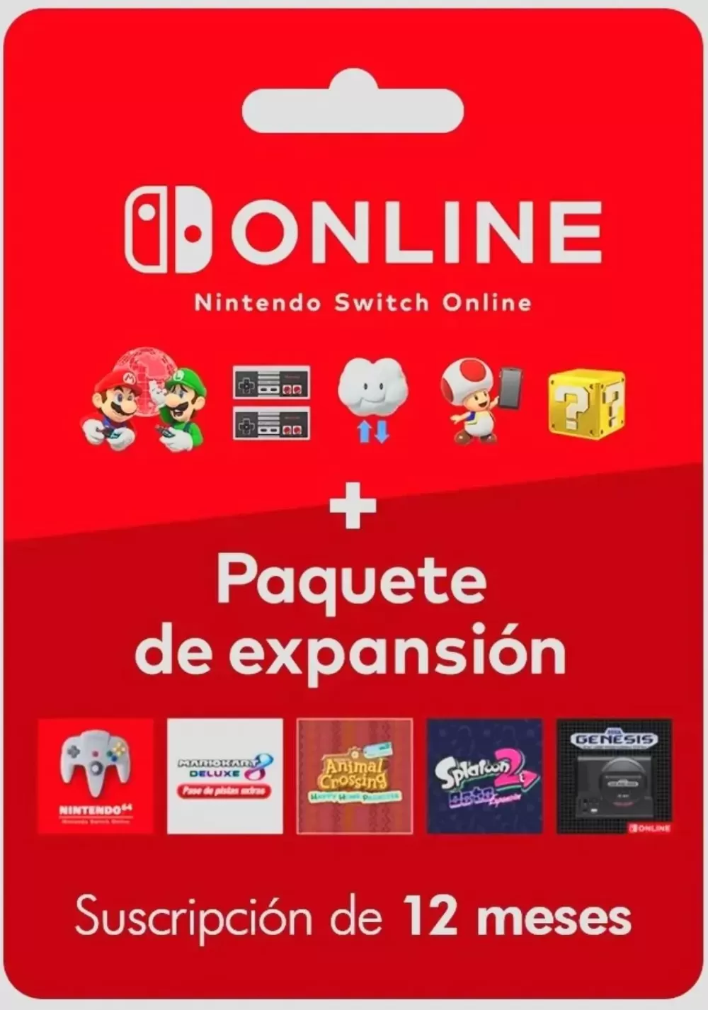 Membresia 12 meses Nintendo Switch Online + Paquete de expansión