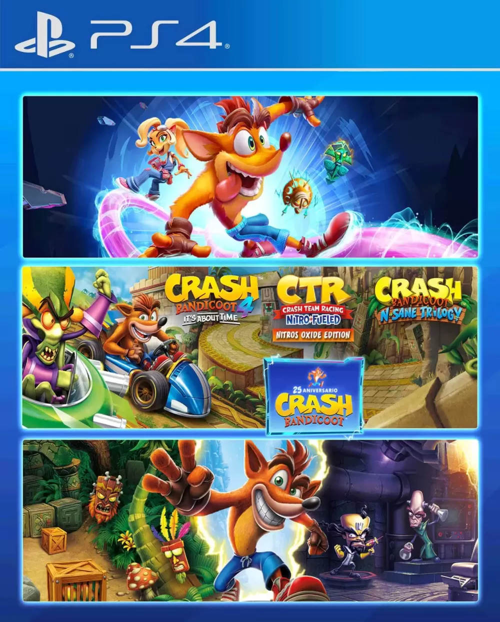 Pack Crash 1,2,3,4 y CTR - PS4